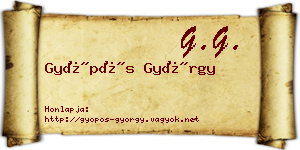 Gyöpös György névjegykártya