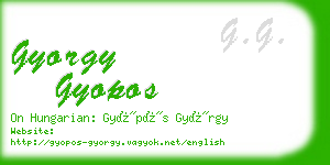 gyorgy gyopos business card